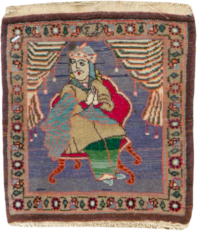 Vintage Persian Tabriz Pictorial Rug, No.25478 - Gsblank