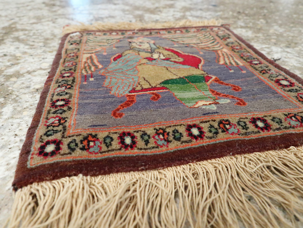 Vintage Persian Tabriz Pictorial Rug, No.25478 - Gsblank
