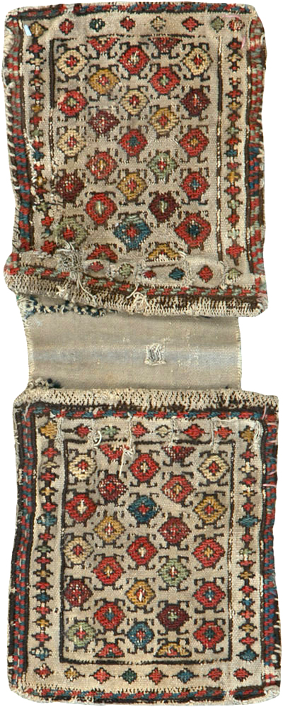 Antique Central Asian Soumak Saddlebag, No.25480 - Gsblank