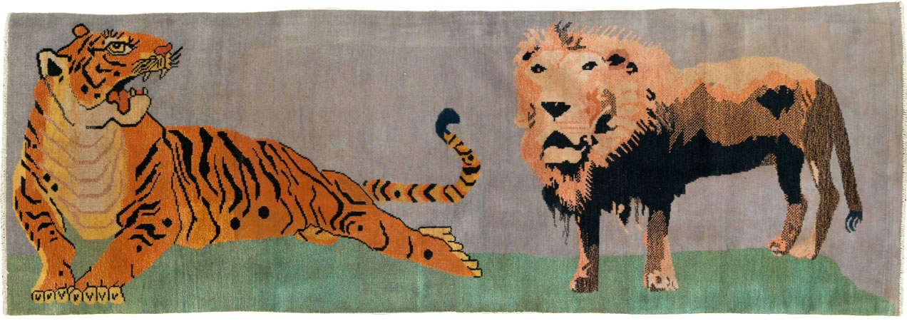 Vintage Turkish Sivas Pictorial Rug, No.25487 - Gsblank