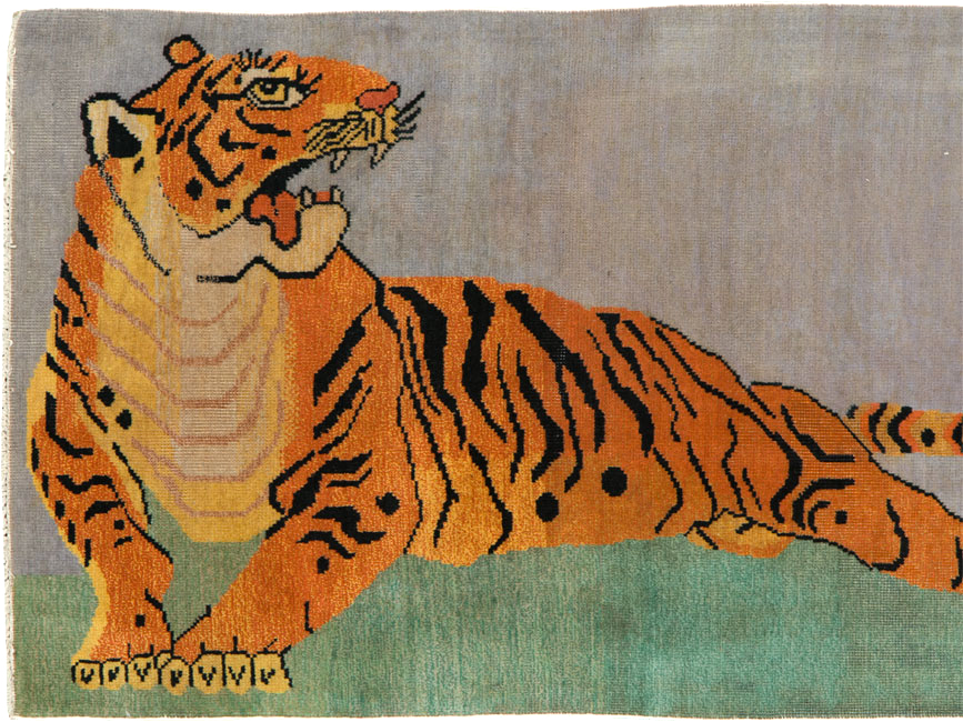 Vintage Turkish Sivas Pictorial Rug, No.25487 - Gsblank