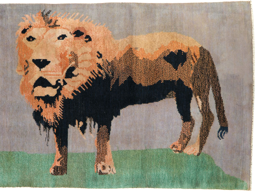 Vintage Turkish Sivas Pictorial Rug, No.25487 - Gsblank