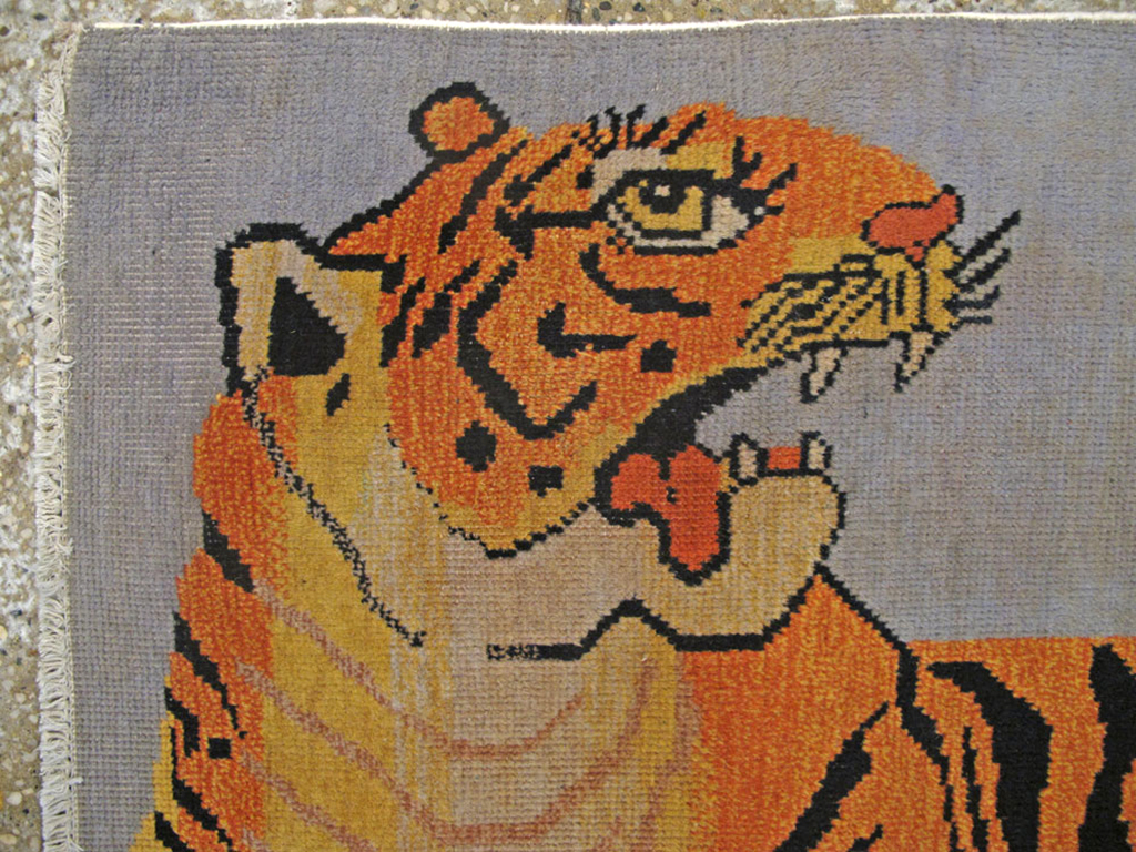 Vintage Turkish Sivas Pictorial Rug, No.25487 - Gsblank