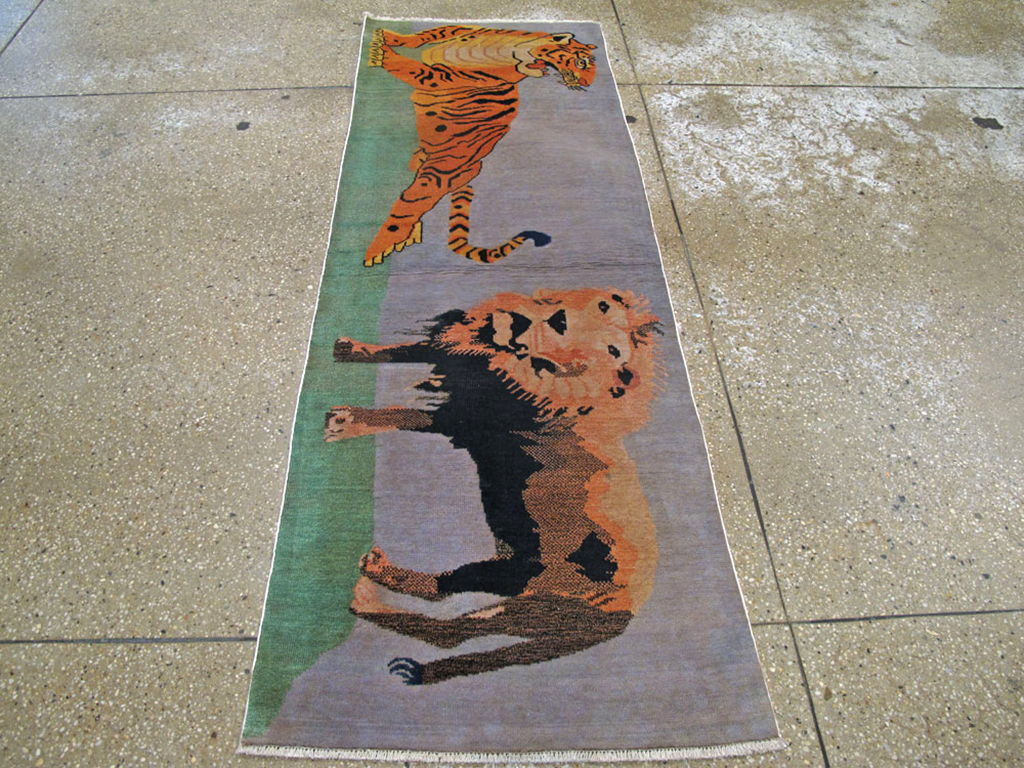 Vintage Turkish Sivas Pictorial Rug, No.25487 - Gsblank