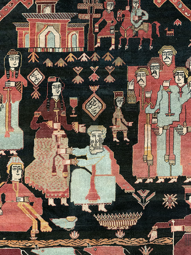 Antique Persian Malayer Pictorial Rug, No.25496 - Gsblank