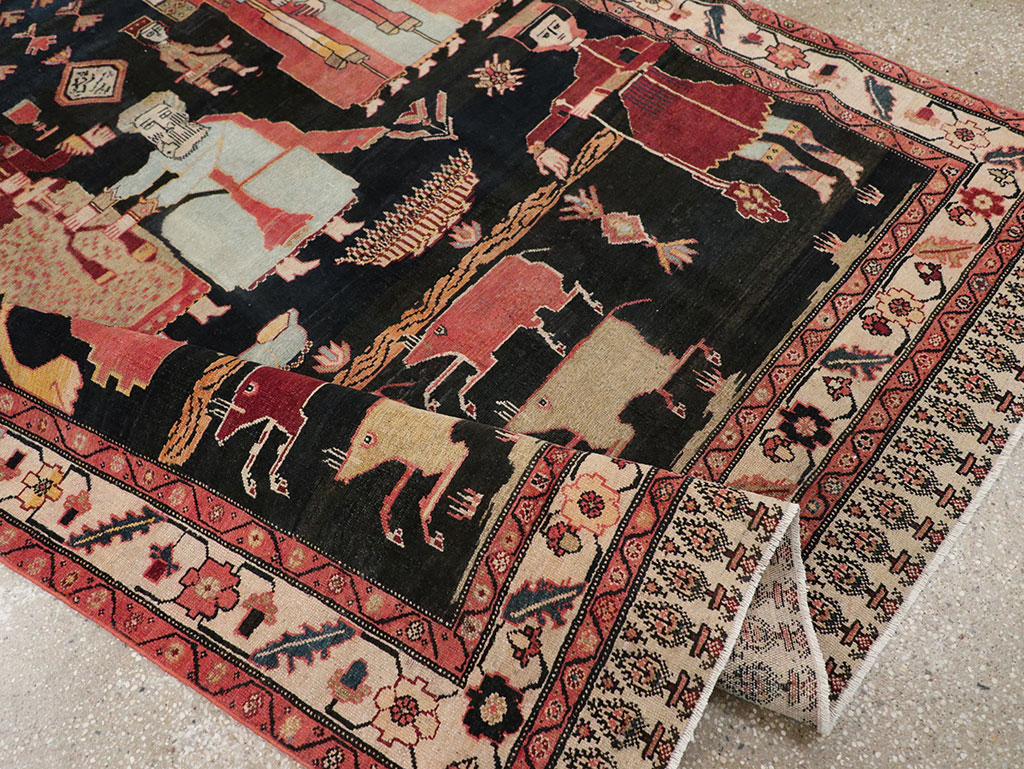 Antique Persian Malayer Pictorial Rug, No.25496 - Gsblank