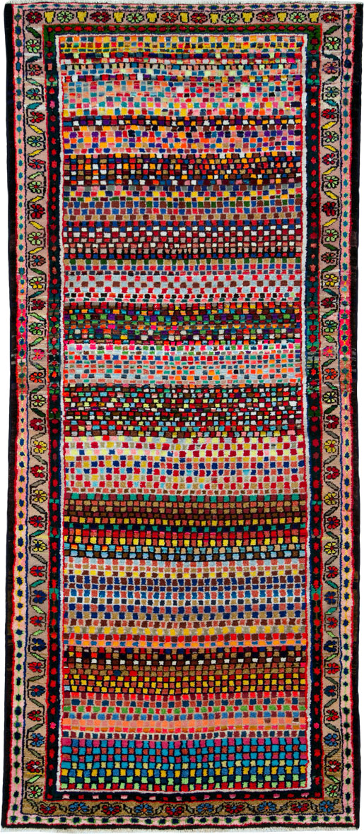 Vintage Persian Hamadan Art Deco Carpet, No.25533 - Gsblank