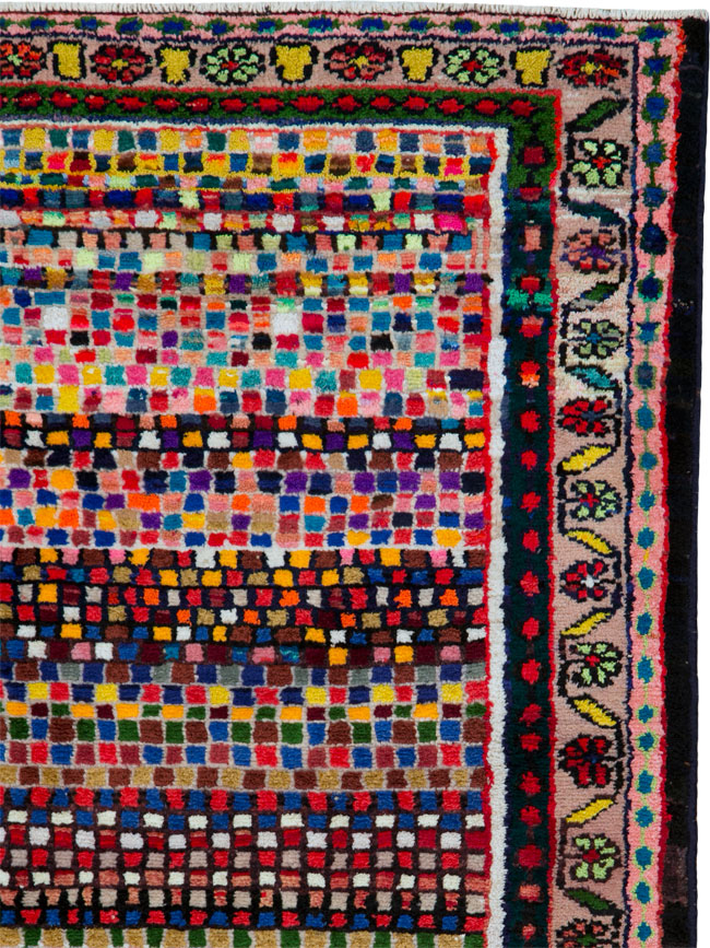 Vintage Persian Hamadan Art Deco Carpet, No.25533 - Gsblank