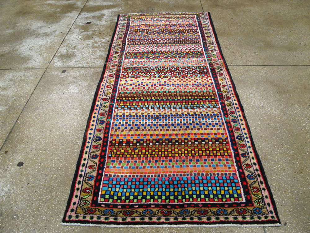 Vintage Persian Hamadan Art Deco Carpet, No.25533 - Gsblank