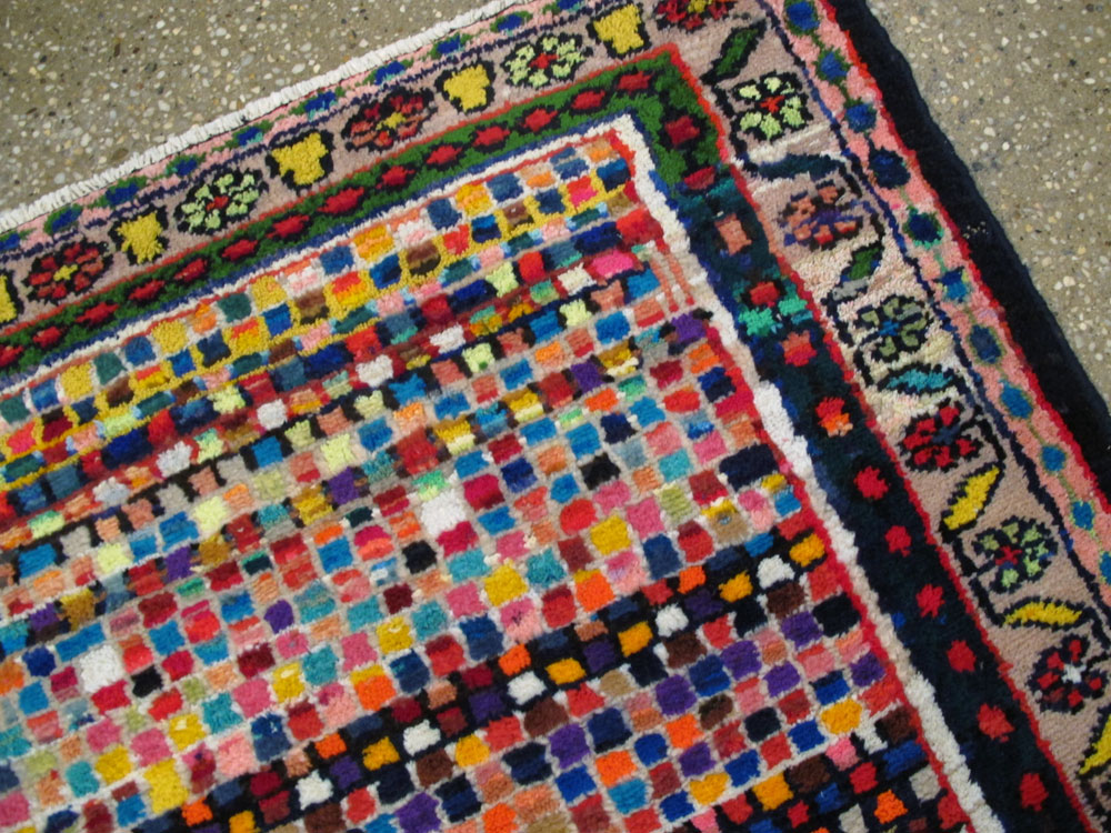 Vintage Persian Hamadan Art Deco Carpet, No.25533 - Gsblank