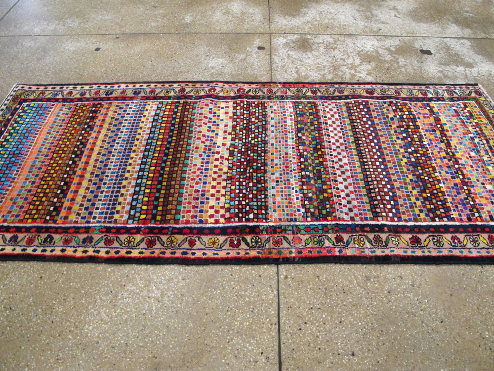 Vintage Persian Hamadan Art Deco Carpet, No.25533 - Gsblank