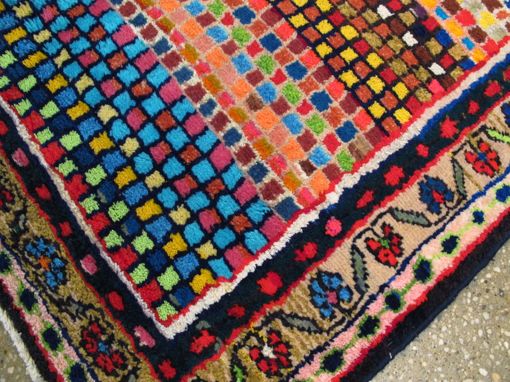 Vintage Persian Hamadan Art Deco Carpet, No.25533 - Gsblank