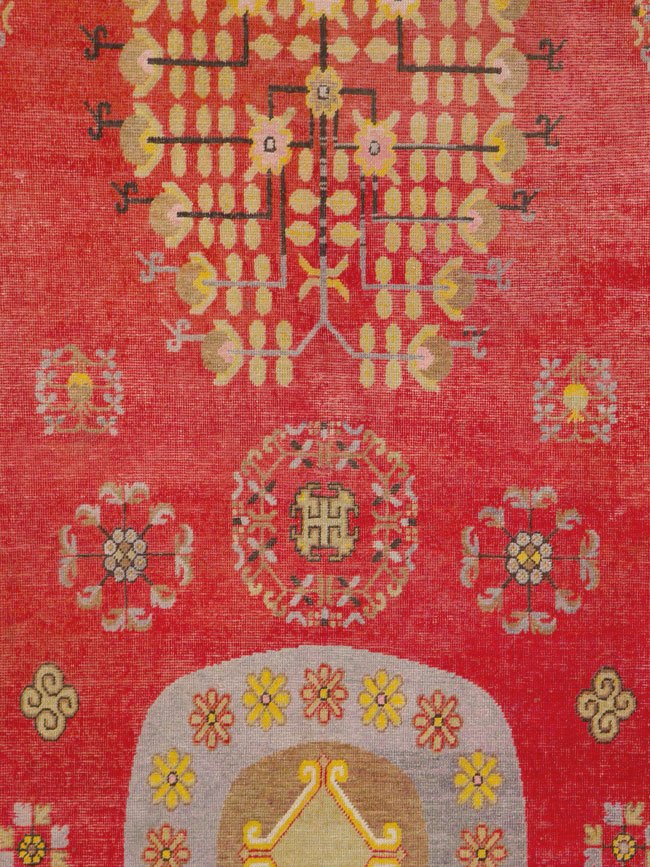Vintage East Turkestan Khotan Carpet, No.25542 - Gsblank