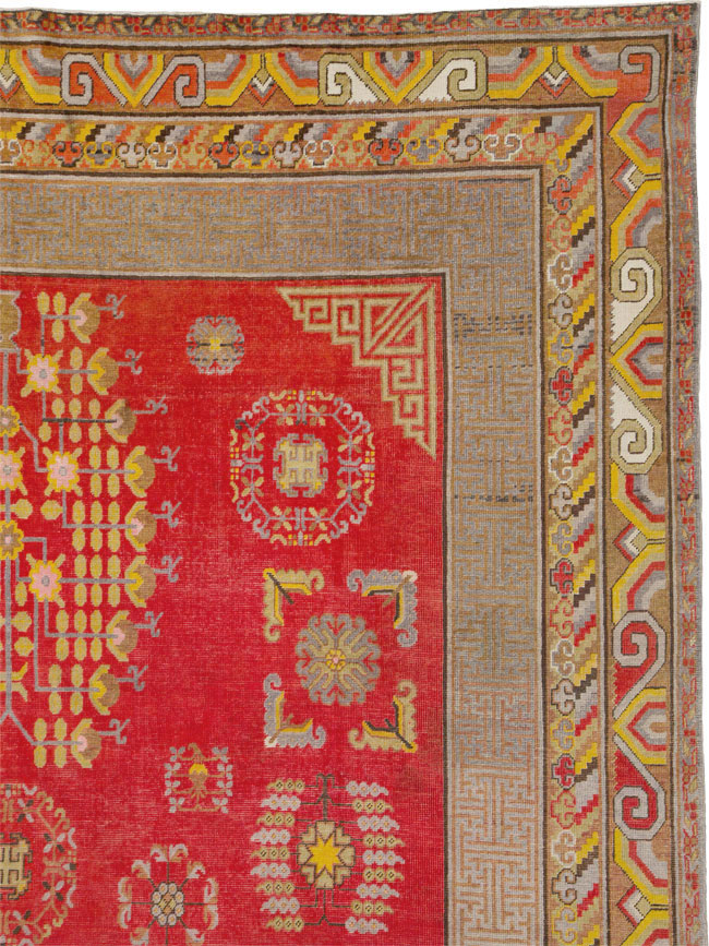 Vintage East Turkestan Khotan Carpet, No.25542 - Gsblank