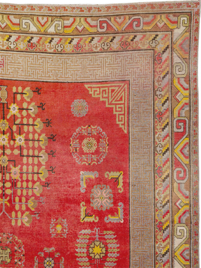 Vintage East Turkestan Khotan Carpet, No.25542 - Gsblank