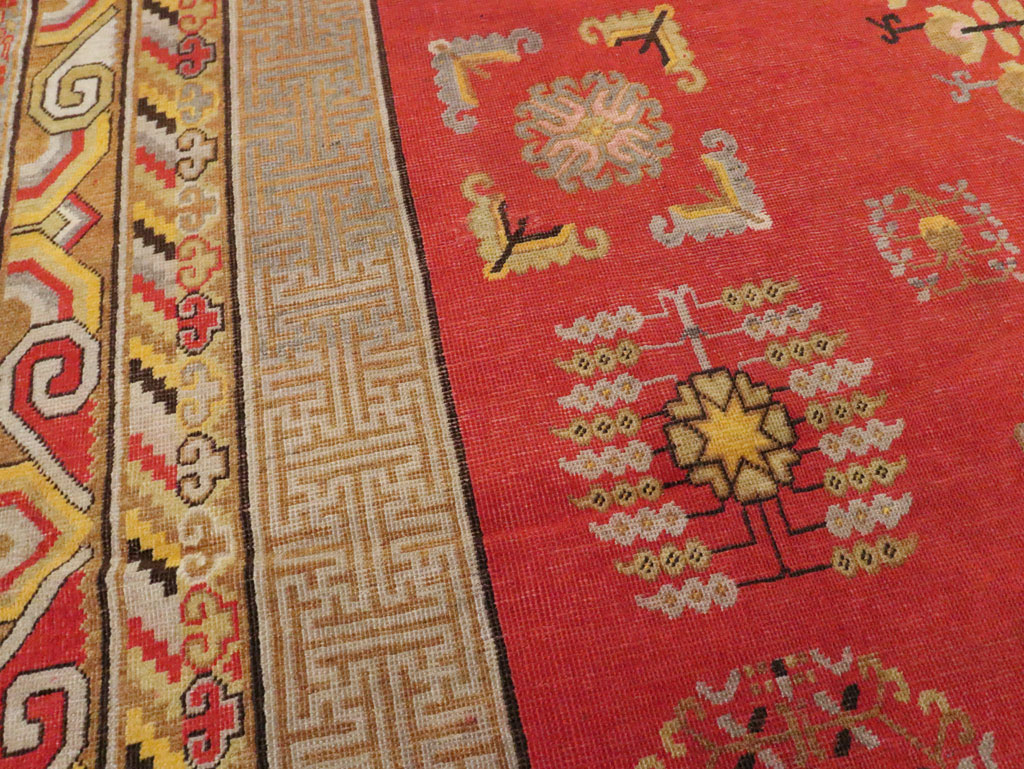 Vintage East Turkestan Khotan Carpet, No.25542 - Gsblank