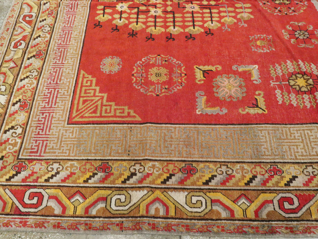 Vintage East Turkestan Khotan Carpet, No.25542 - Gsblank