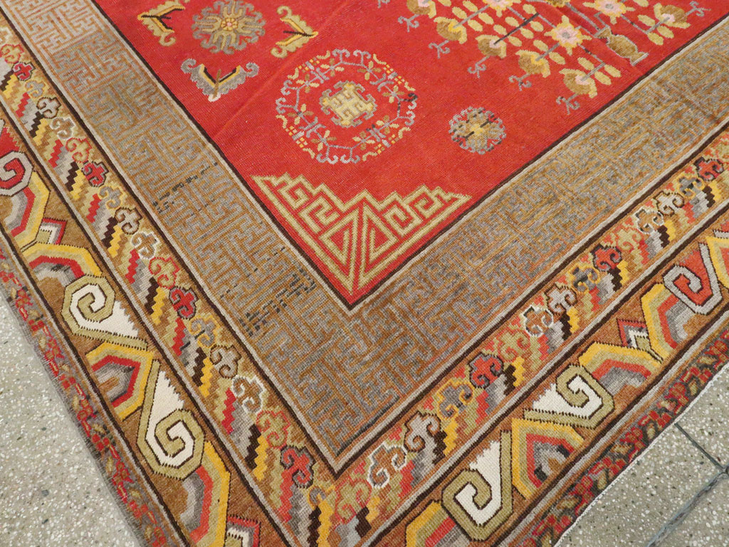 Vintage East Turkestan Khotan Carpet, No.25542 - Gsblank