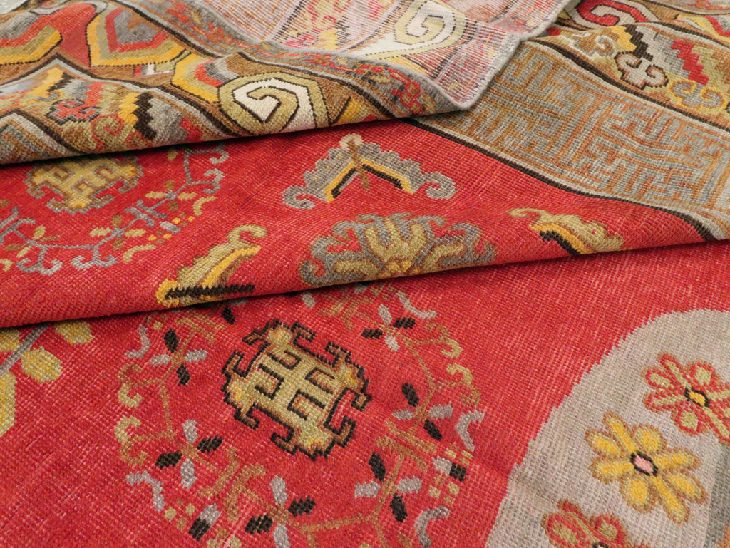Vintage East Turkestan Khotan Carpet, No.25542 - Gsblank