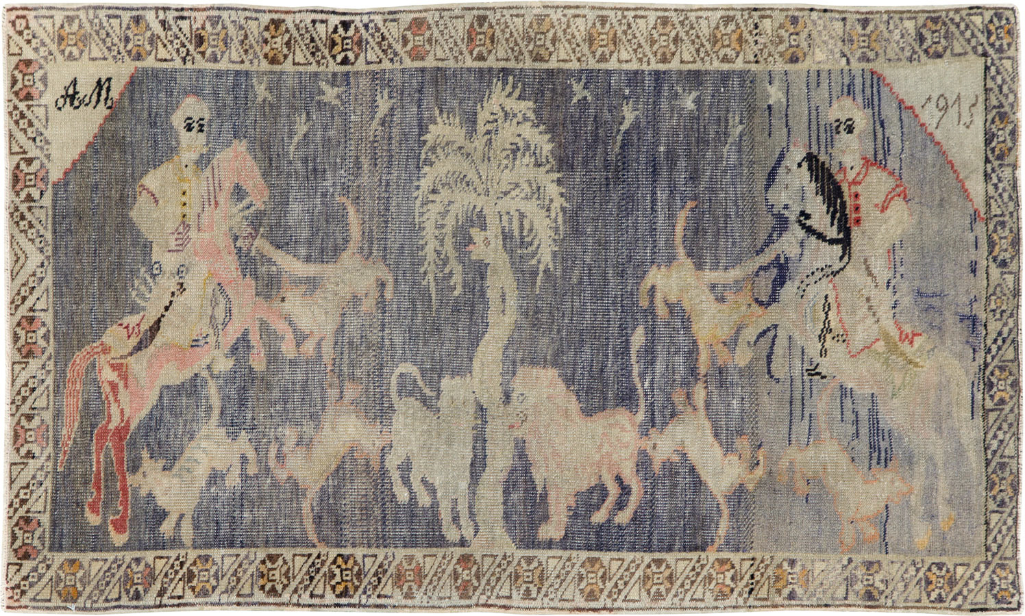 Vintage Kayseri Pictorial Rug, No.25563 - Gsblank