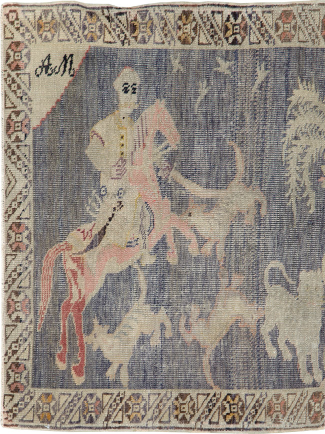 Vintage Kayseri Pictorial Rug, No.25563 - Gsblank