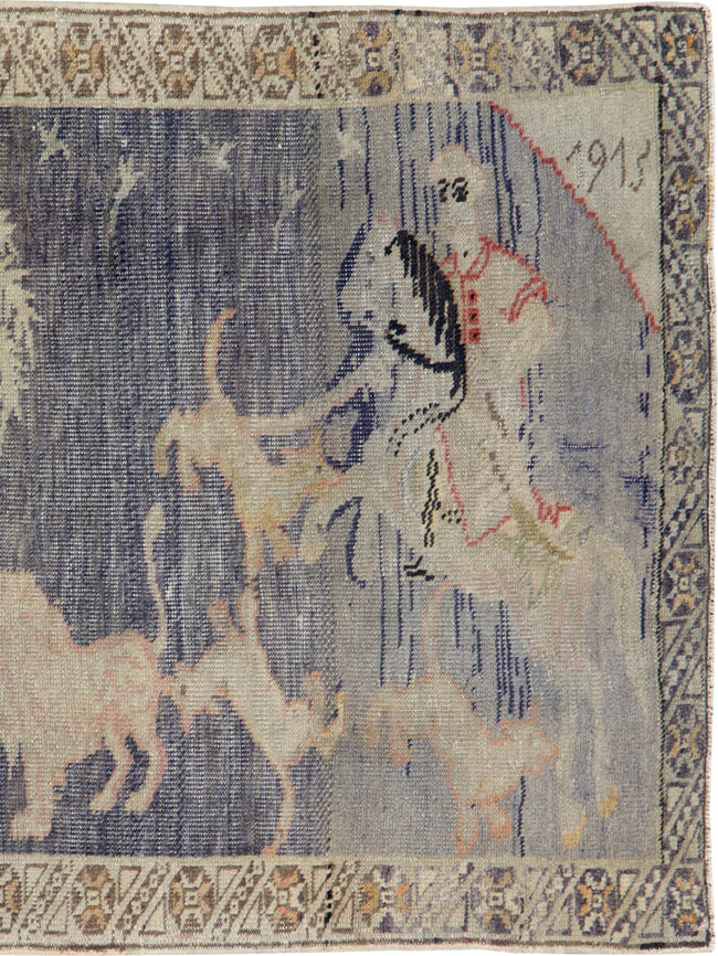 Vintage Kayseri Pictorial Rug, No.25563 - Gsblank