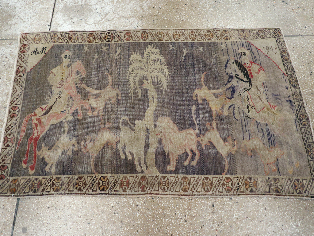 Vintage Kayseri Pictorial Rug, No.25563 - Gsblank