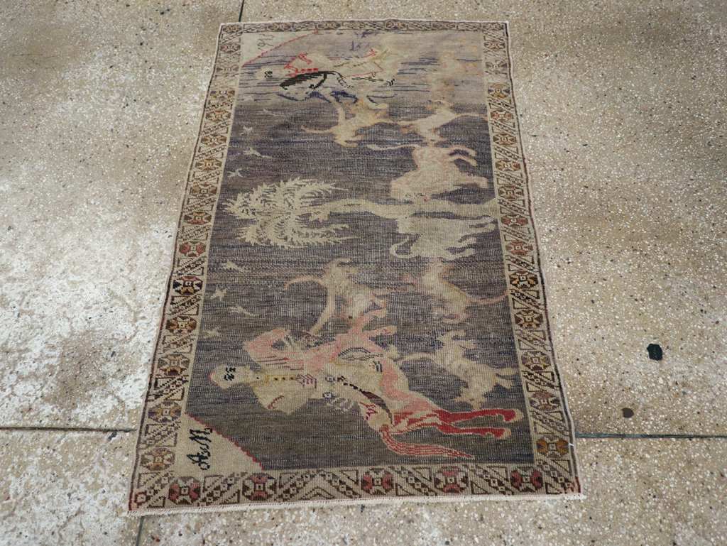 Vintage Kayseri Pictorial Rug, No.25563 - Gsblank