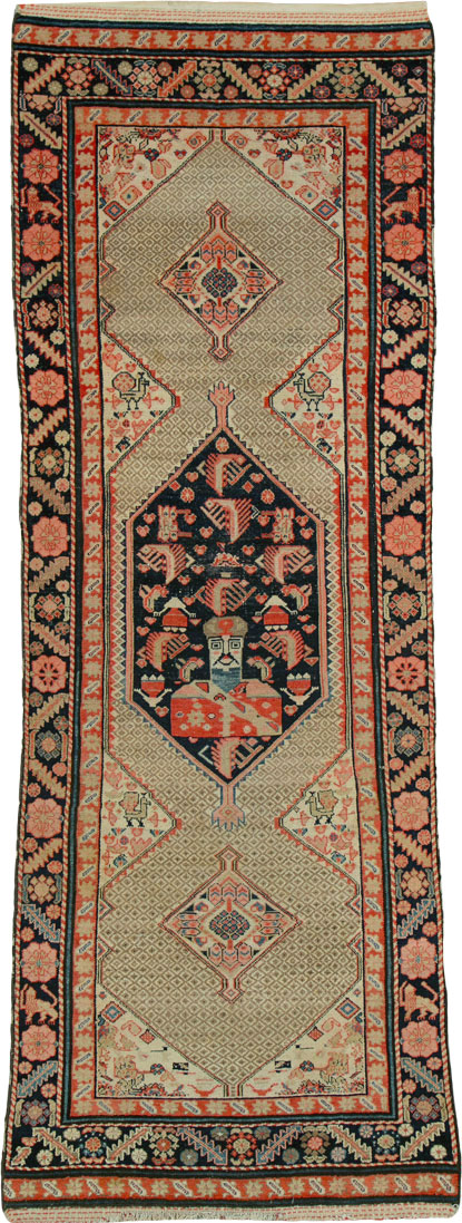 Antique Persian Hamadan Pictorial Rug, No.25572 - Gsblank