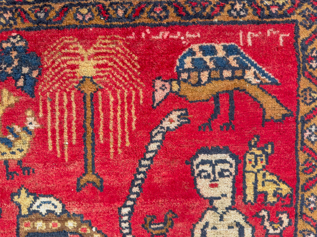Vintage Persian Tabriz Pictorial Rug, No.25575 - Gsblank