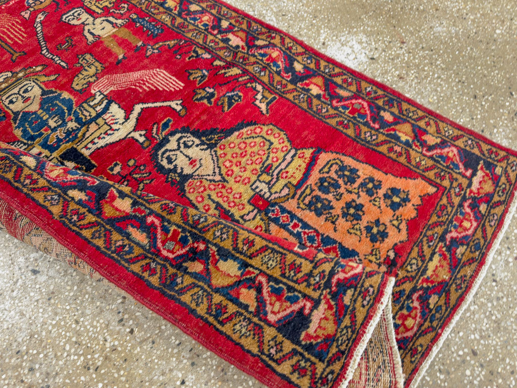Vintage Persian Tabriz Pictorial Rug, No.25575 - Gsblank