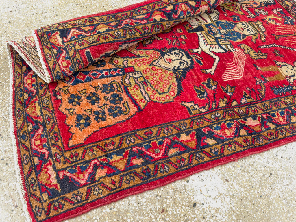 Vintage Persian Tabriz Pictorial Rug, No.25575 - Gsblank