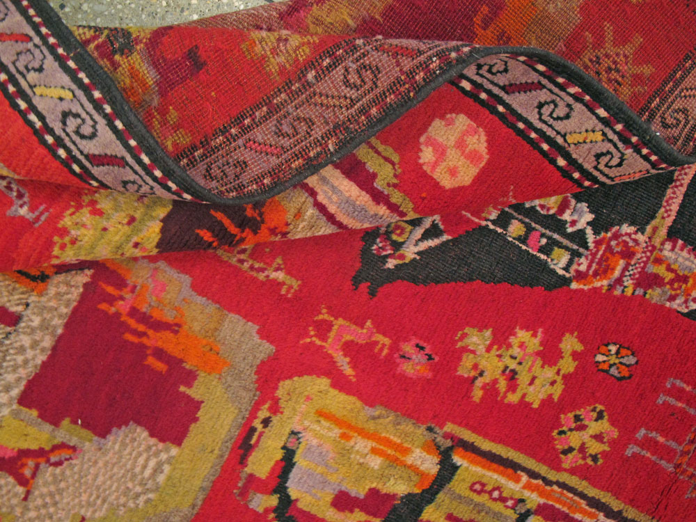 Antique Caucasian Karabagh Pictorial Rug, No.25577 - Gsblank