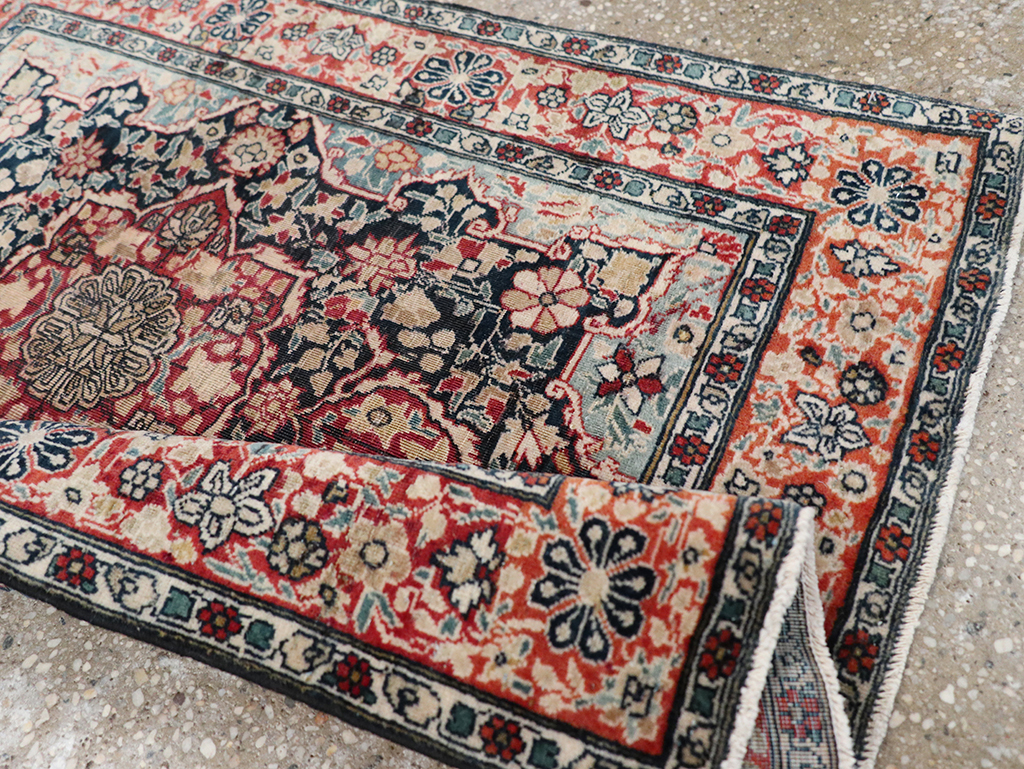 Antique Persian Mohtasham Kashan Throw Rug, No.25598 - Gsblank
