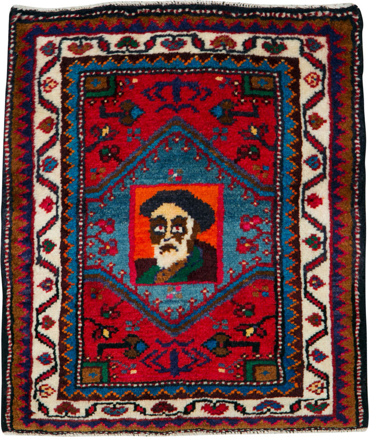 Vintage Pictorial Malayer Rug, No.25599 - Gsblank