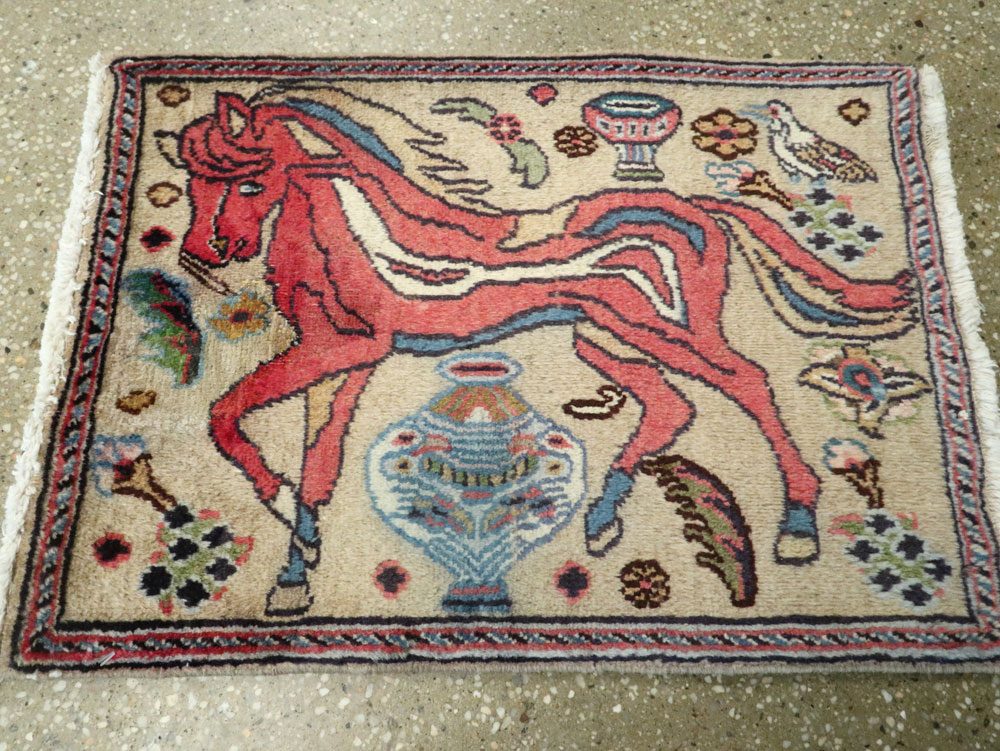 Vintage Persian Tabriz Pictorial Rug (Pair: 1 of 2), No.25601 - Gsblank