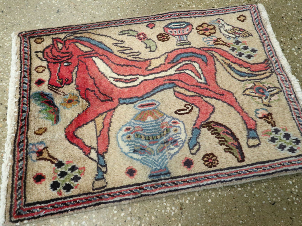 Vintage Persian Tabriz Pictorial Rug (Pair: 1 of 2), No.25601 - Gsblank