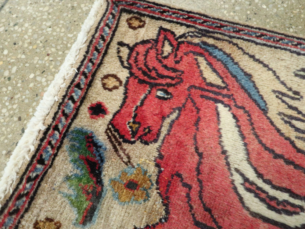 Vintage Persian Tabriz Pictorial Rug (Pair: 1 of 2), No.25601 - Gsblank