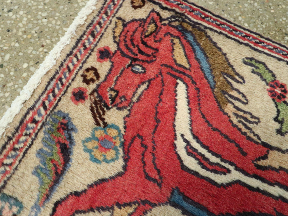 Vintage Persian Tabriz Pictorial Rug (Pair: 2 of 2), No.25602 - Gsblank