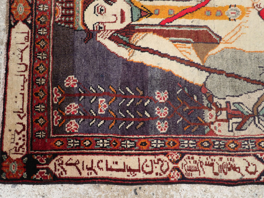 Antique Persian Malayer Pictorial Rug, No.25612 - Gsblank