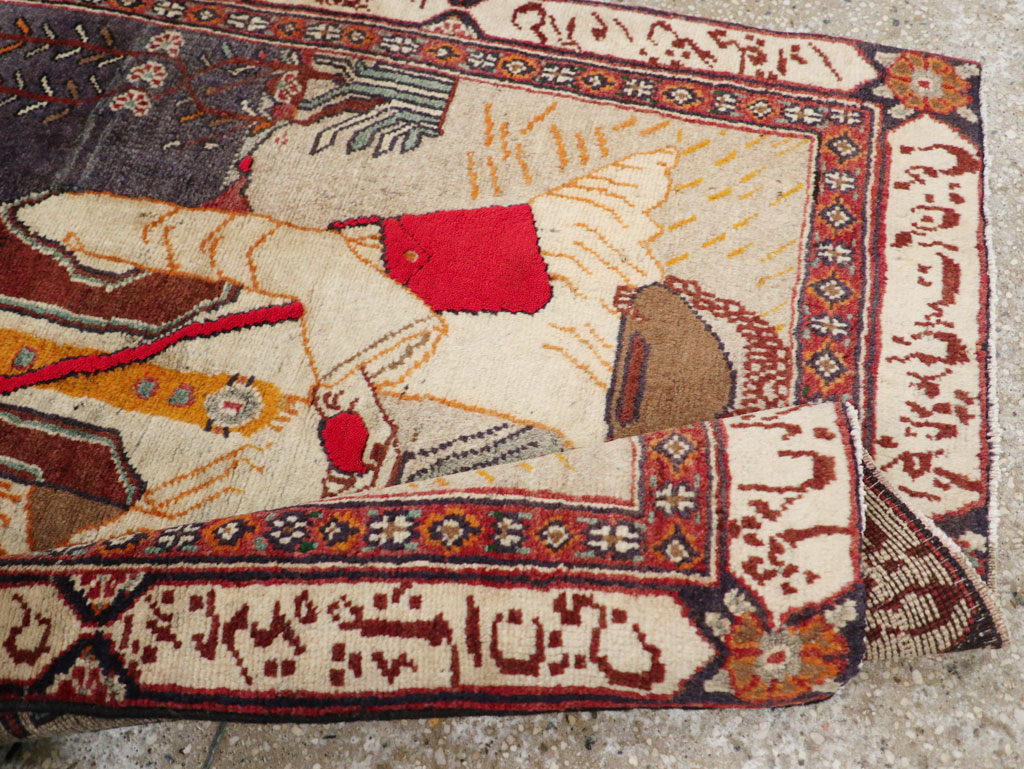 Antique Persian Malayer Pictorial Rug, No.25612 - Gsblank