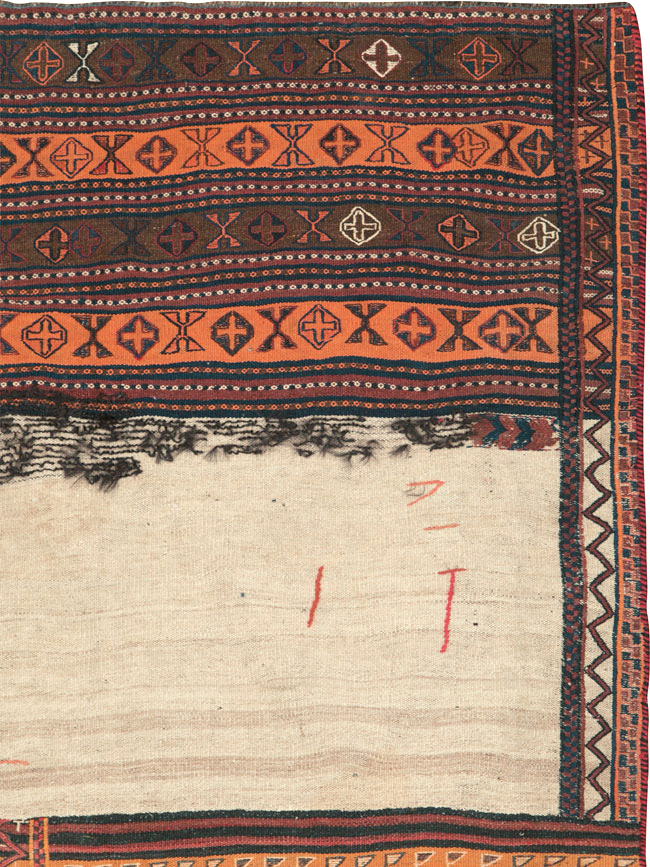 Vintage Persian Chaharmahal Bakhtiari Tacheh Flatweave Kilim , No.25628 - Gsblank
