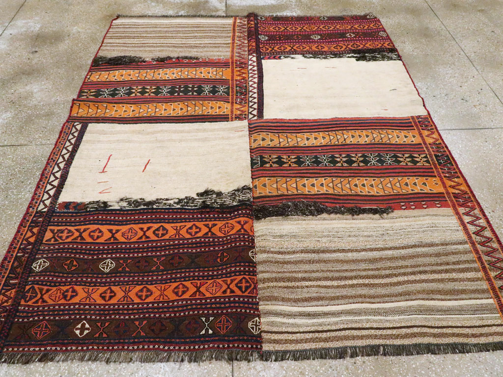 Vintage Persian Chaharmahal Bakhtiari Tacheh Flatweave Kilim , No.25628 - Gsblank