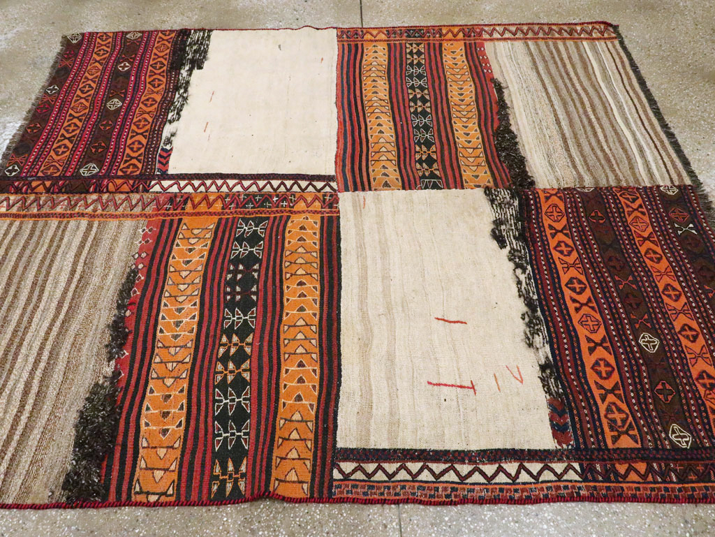 Vintage Persian Chaharmahal Bakhtiari Tacheh Flatweave Kilim , No.25628 - Gsblank