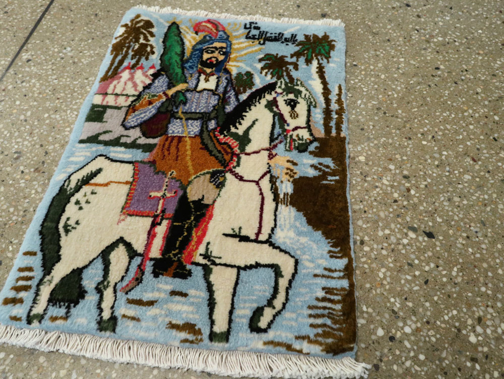 Vintage Persian Pictorial Tabriz Rug, No.25635 - Gsblank