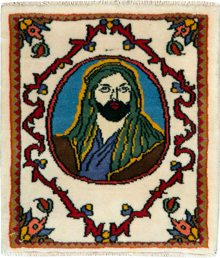 Vintage Tabriz Pictorial Rug, No.25636 - Gsblank