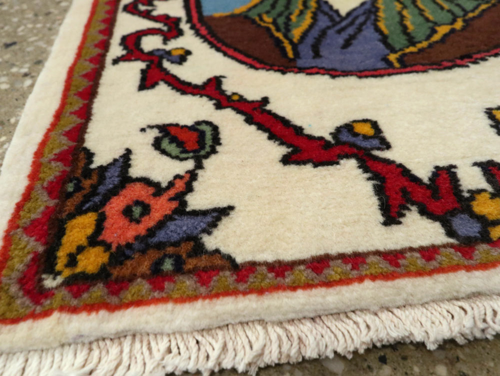 Vintage Tabriz Pictorial Rug, No.25636 - Gsblank