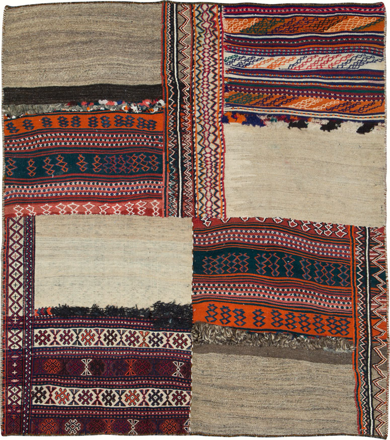 Vintage Persian Chaharmahal Bakhtiari Tacheh Flatweave Kilim , No.25645 - Gsblank