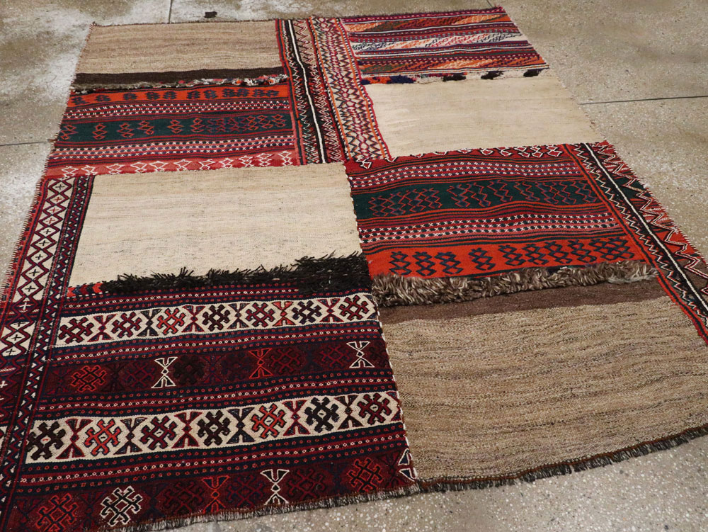 Vintage Persian Chaharmahal Bakhtiari Tacheh Flatweave Kilim , No.25645 - Gsblank