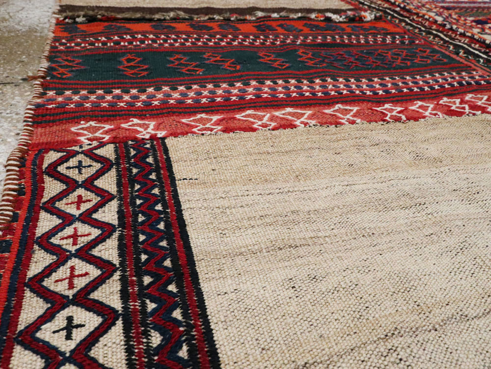 Vintage Persian Chaharmahal Bakhtiari Tacheh Flatweave Kilim , No.25645 - Gsblank